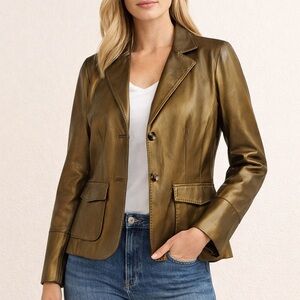 CAbi Metallic Gold Blazer